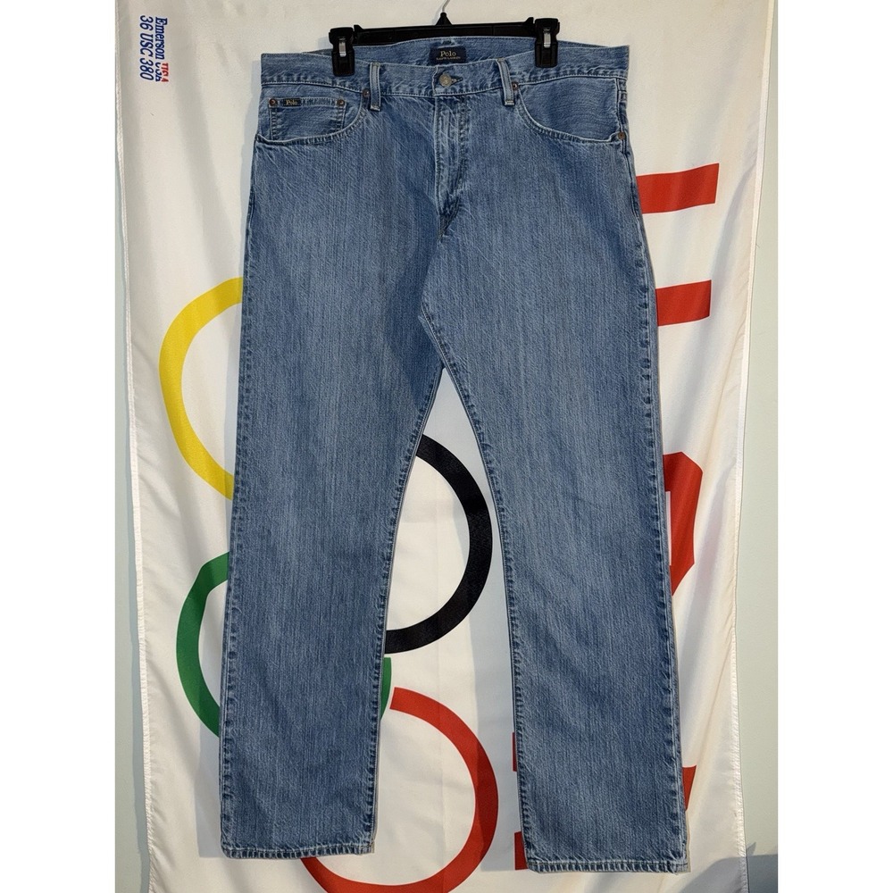 Polo Ralph Lauren Hampton Relaxed Straight Jeans Mens 36x34 Denim